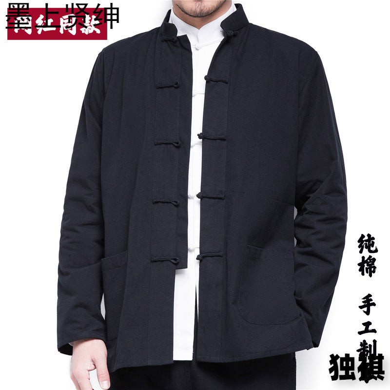 Chinese Style Tang Suit Top Casual Men'S Chinese Middle-Aged And Elderly Winter Coat For Men - Image 5